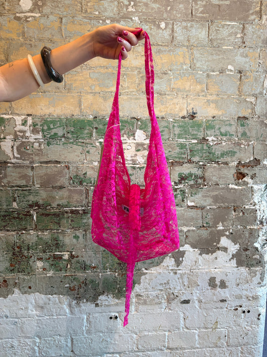 HOT PINK LACE BAG