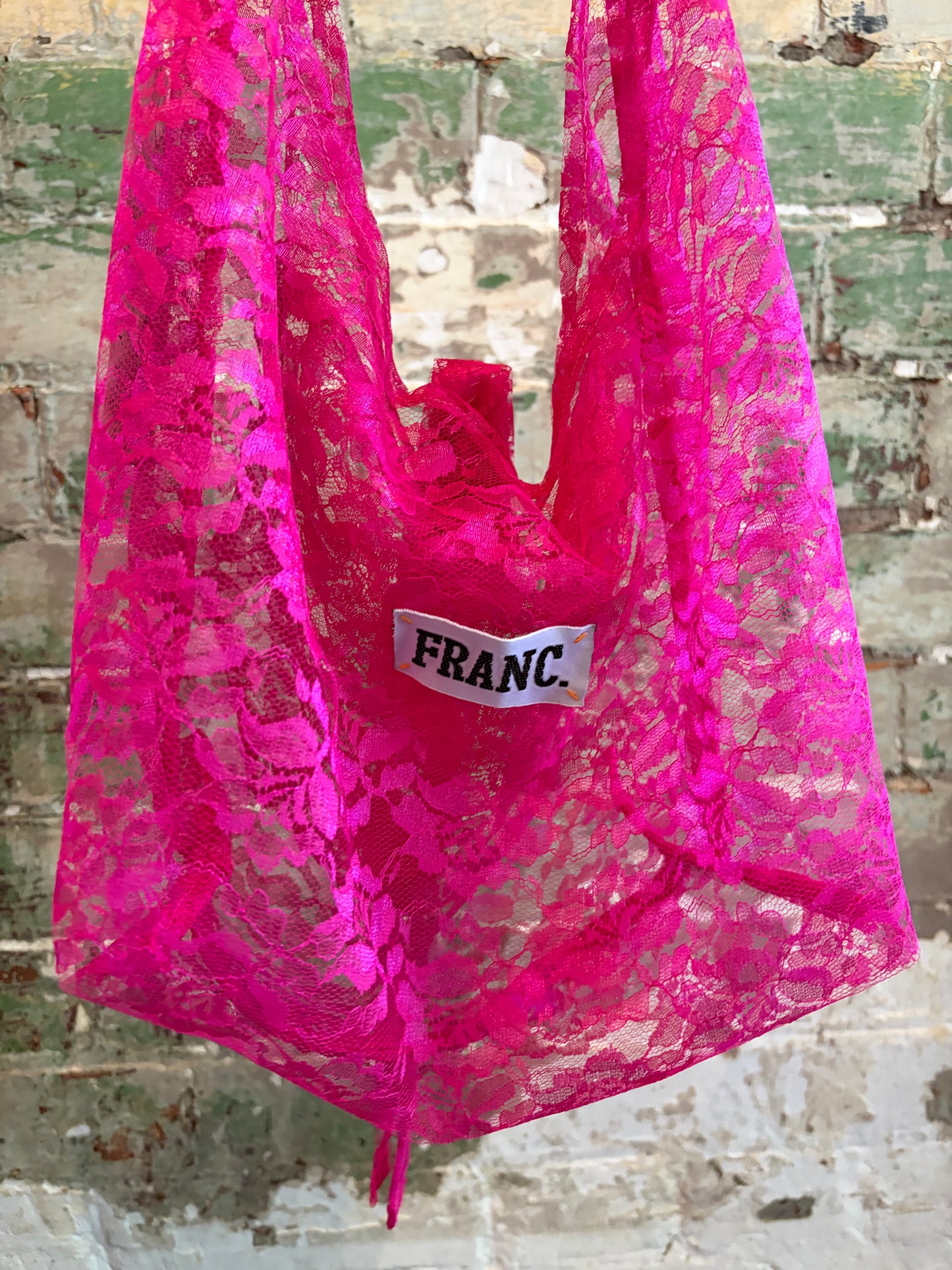 HOT PINK LACE BAG