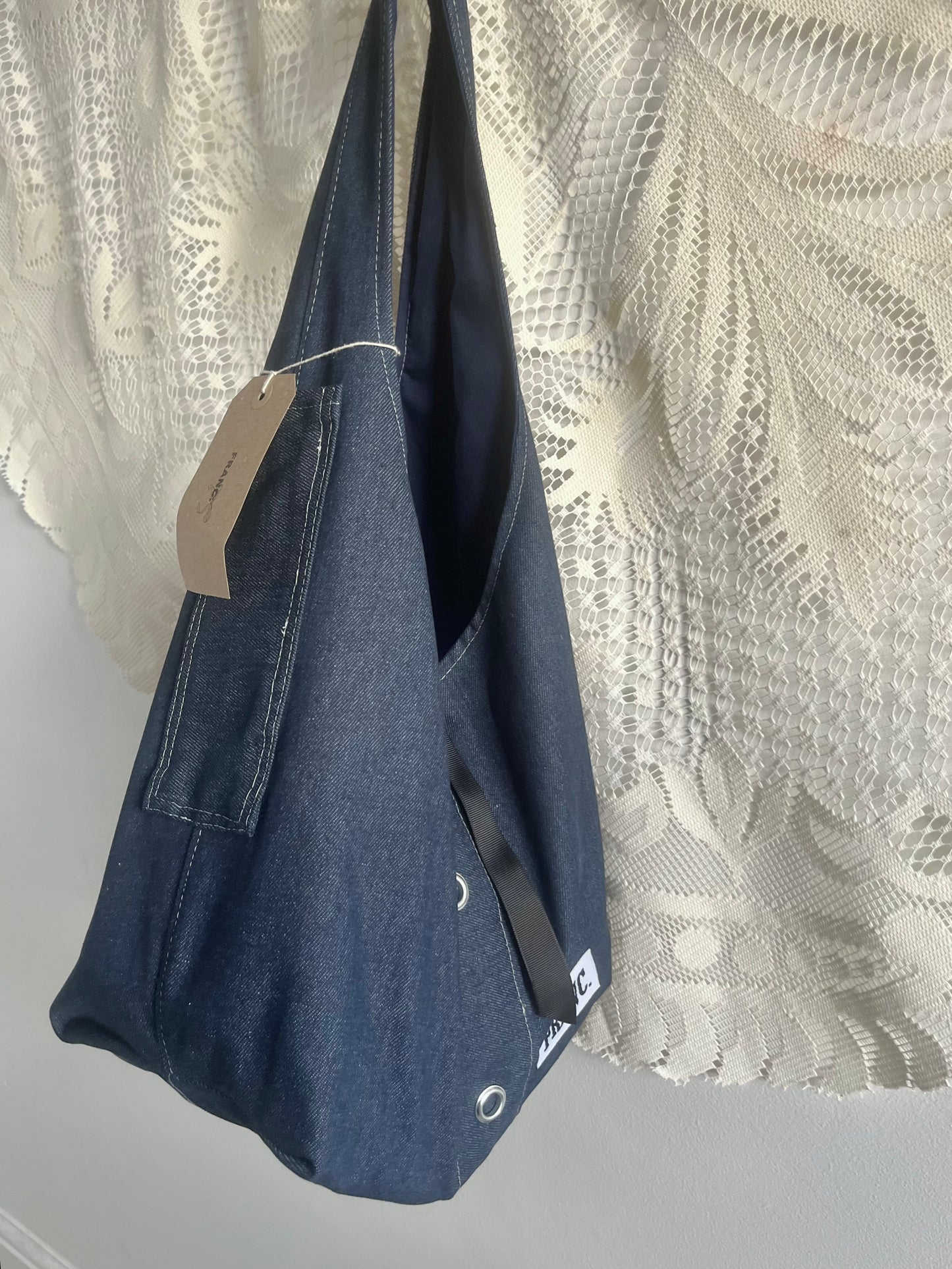 INDIGO DEADSTOCK DENIM SLING BAG