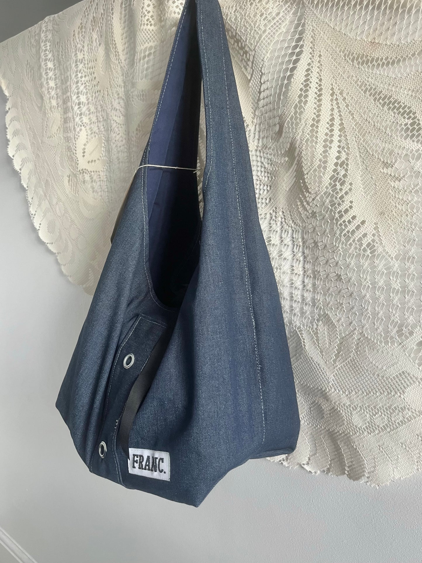 INDIGO DEADSTOCK DENIM SLING BAG