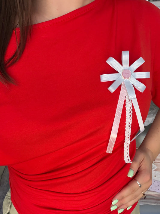 STRIPE DITSY ROSETTE