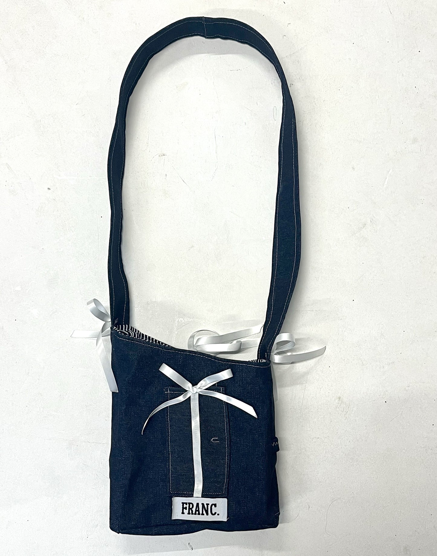 DEAD STOCK INDIGO CROSS BODY BAG #019