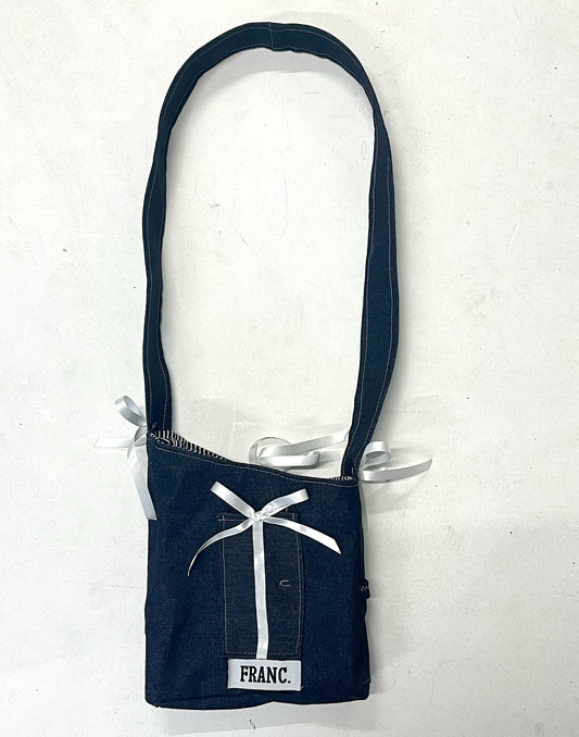DEAD STOCK INDIGO CROSS BODY BAG #019