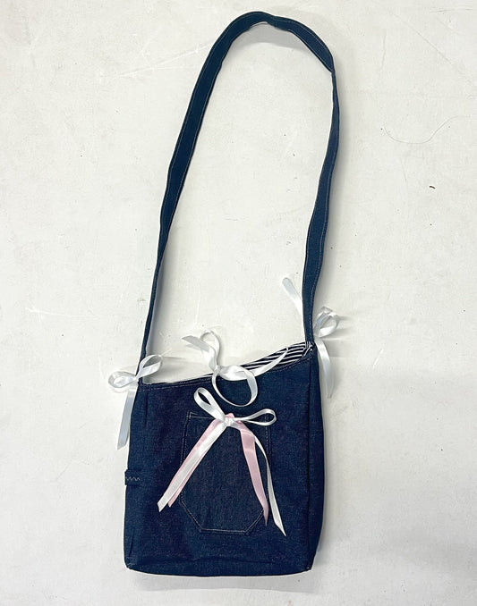 DEAD STOCK INDIGO CROSS BODY BAG #022