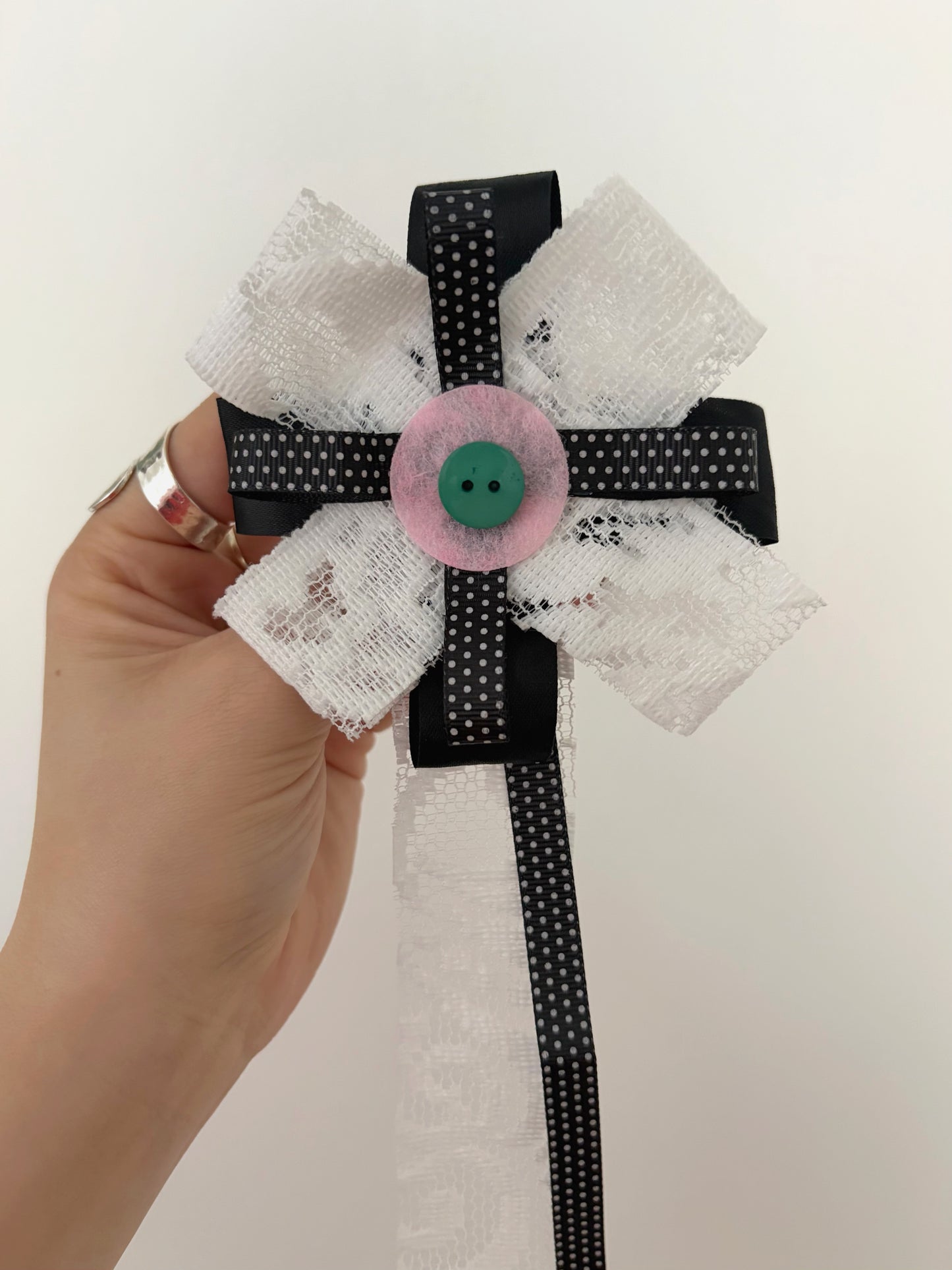 LACE AND RIBBON ROSETTE